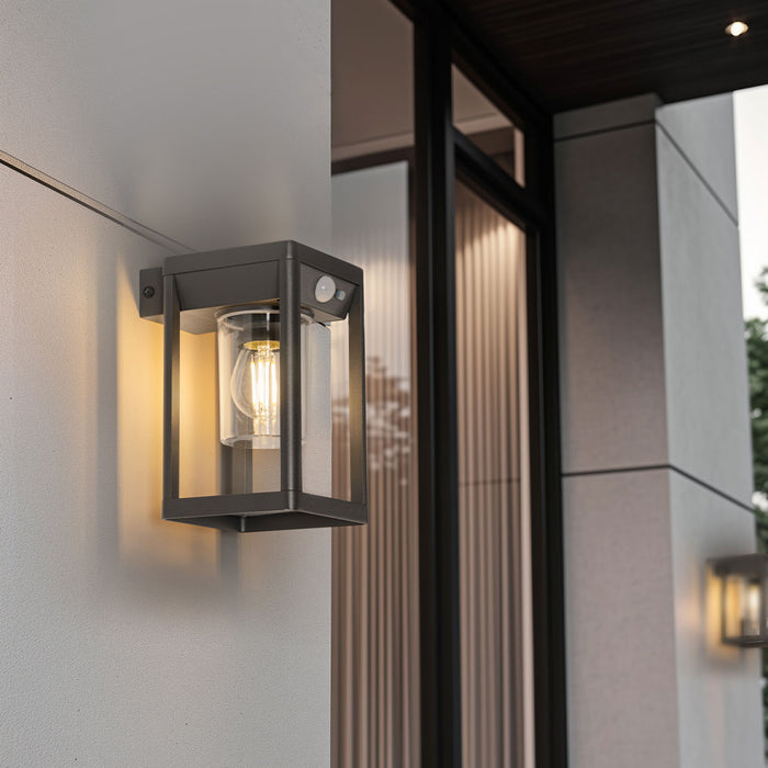 QAZQA Buiten wandlamp donkergrijs incl. LED en dimlicht op solar -