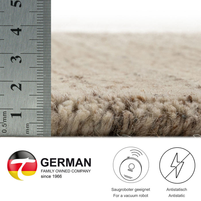 Theko Handgeweven wollen tapijt Pure 40x60 cm - Beige