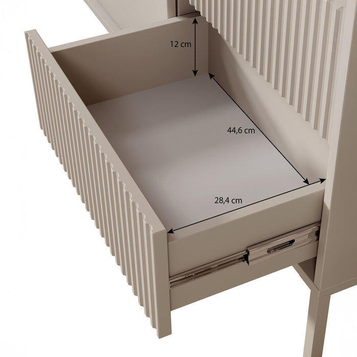 Meubella - Dressoir Saran - Mat zwart - 153 cm