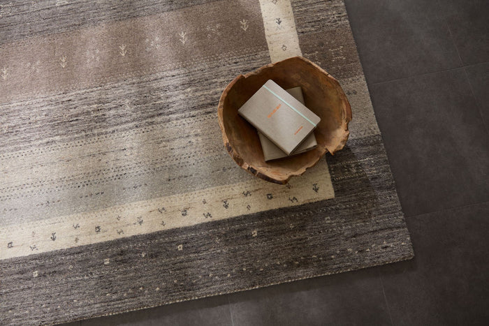 Theko wollen tapijt in Gabbeh-stijl Memu 120x180 cm - Zilver