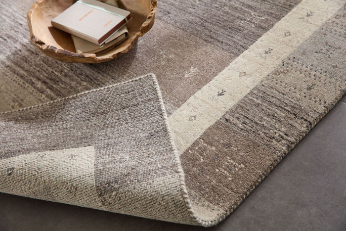 Theko wollen tapijt in Gabbeh-stijl Memu 120x180 cm - Zilver