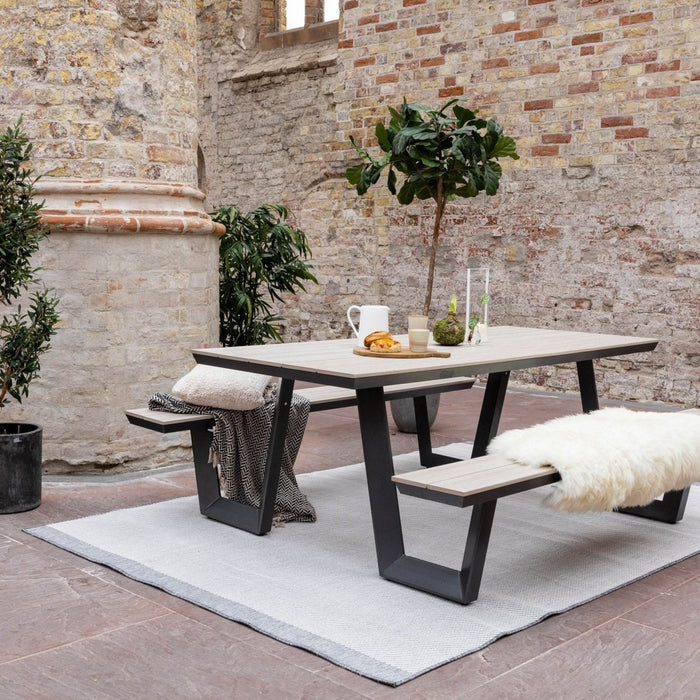 Buitenkleed Border - Grijs|wit - dubbelzijdig - EVA Interior