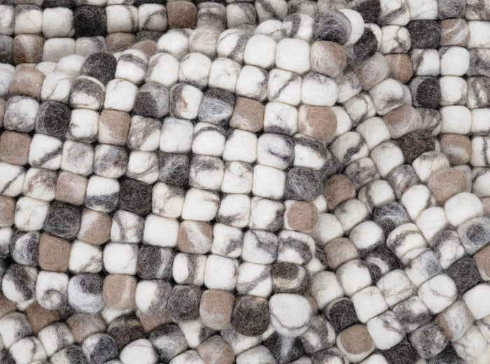 Handgemaakt viltkogeltapijt Felty 90x160 cm - Multicolor Natuurlijk