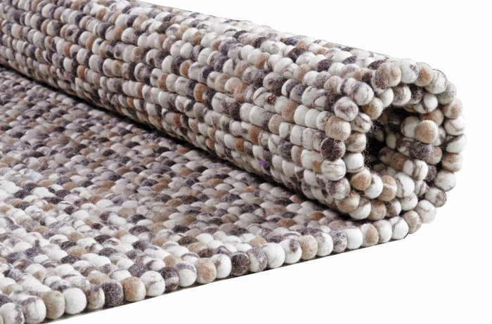 Handgemaakt viltkogeltapijt Felty 90x160 cm - Multicolor Natuurlijk