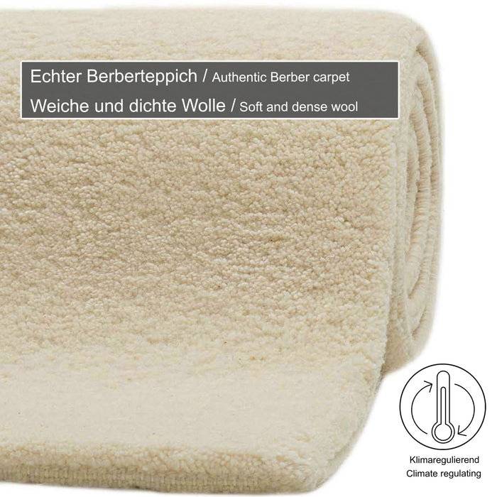 Theko handgeknoopt Berber tapijt Maloronga 120x180 cm - Blanc