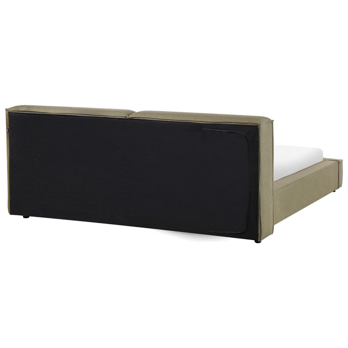 Beliani - LINARDS - Tweepersoonsbed - Olijfgroen - 180 x 200 cm - Stof