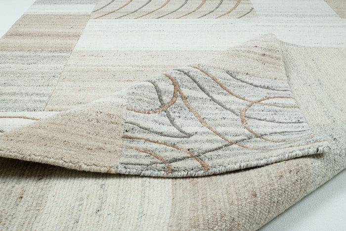 Theko Handgeknoopt wollen tapijt Nakarta 140x200 cm - Beige