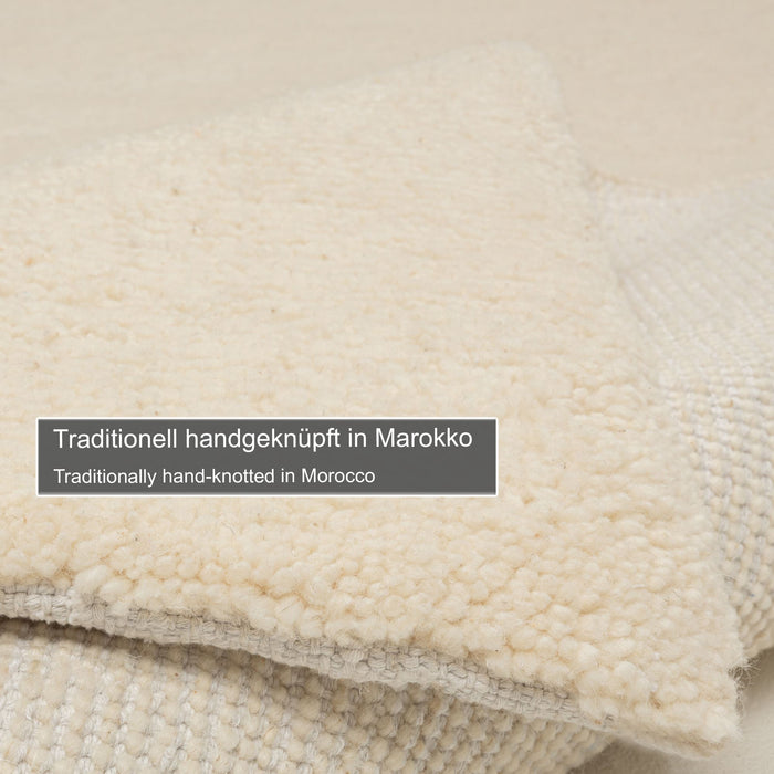 Theko Handgeknoopt Berber tapijt Hadj 120x180 cm - Blanc