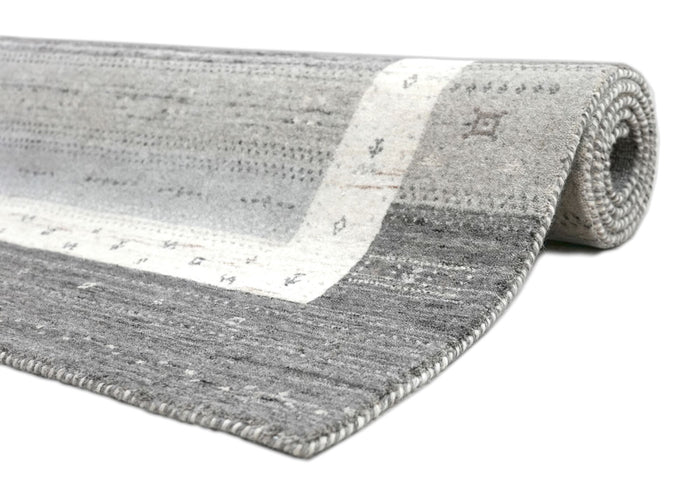 Theko wollen tapijt in Gabbeh-stijl Memu 70x140 cm - Zilver