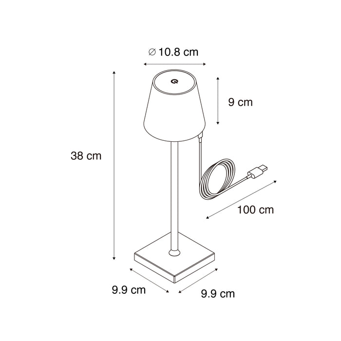 QAZQA Set van 2 buiten tafellamp wit incl. LED en dimmer oplaadbaar -