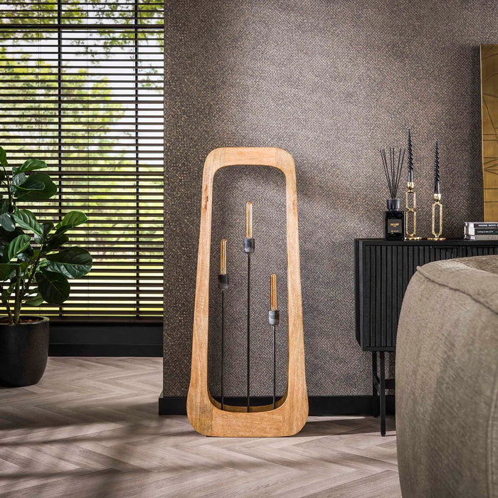 Giga Meubel - Vloerlamp Naturel Mangohout - 3-Lichts - 50x14x120cm