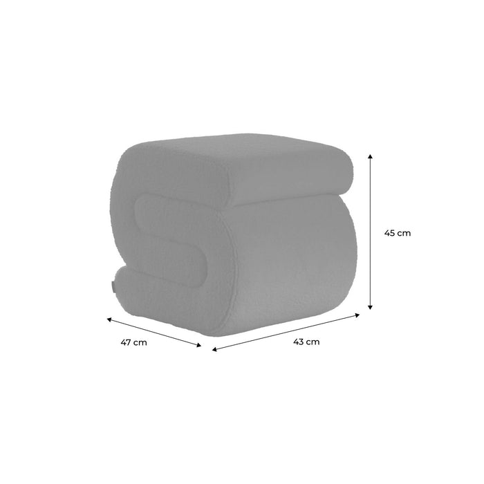 sweeek - Designpoef boucléstof 1 plaats