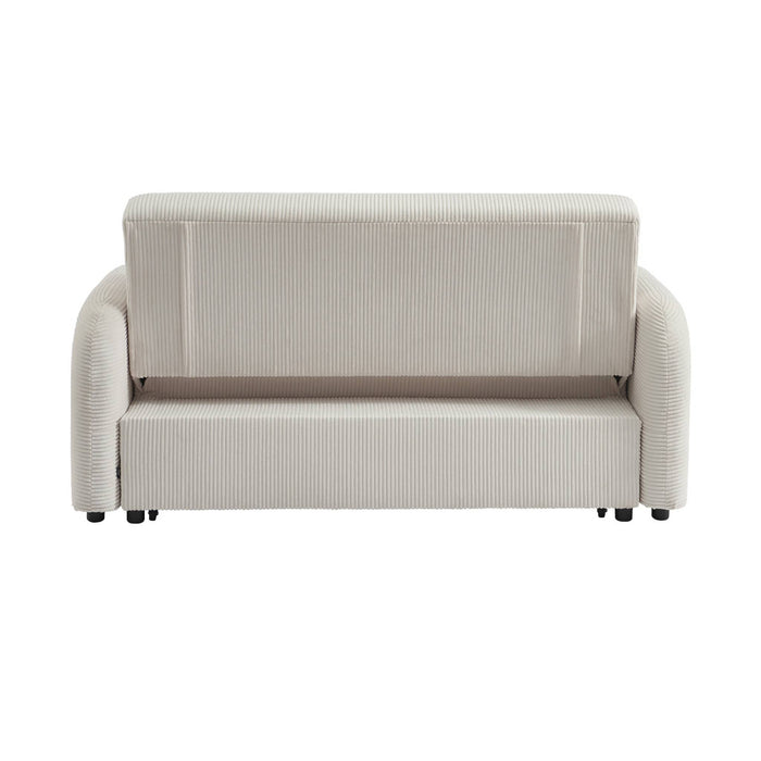 sweeek - Afrondbare slaapbank 2 plaatsen ribfluweel