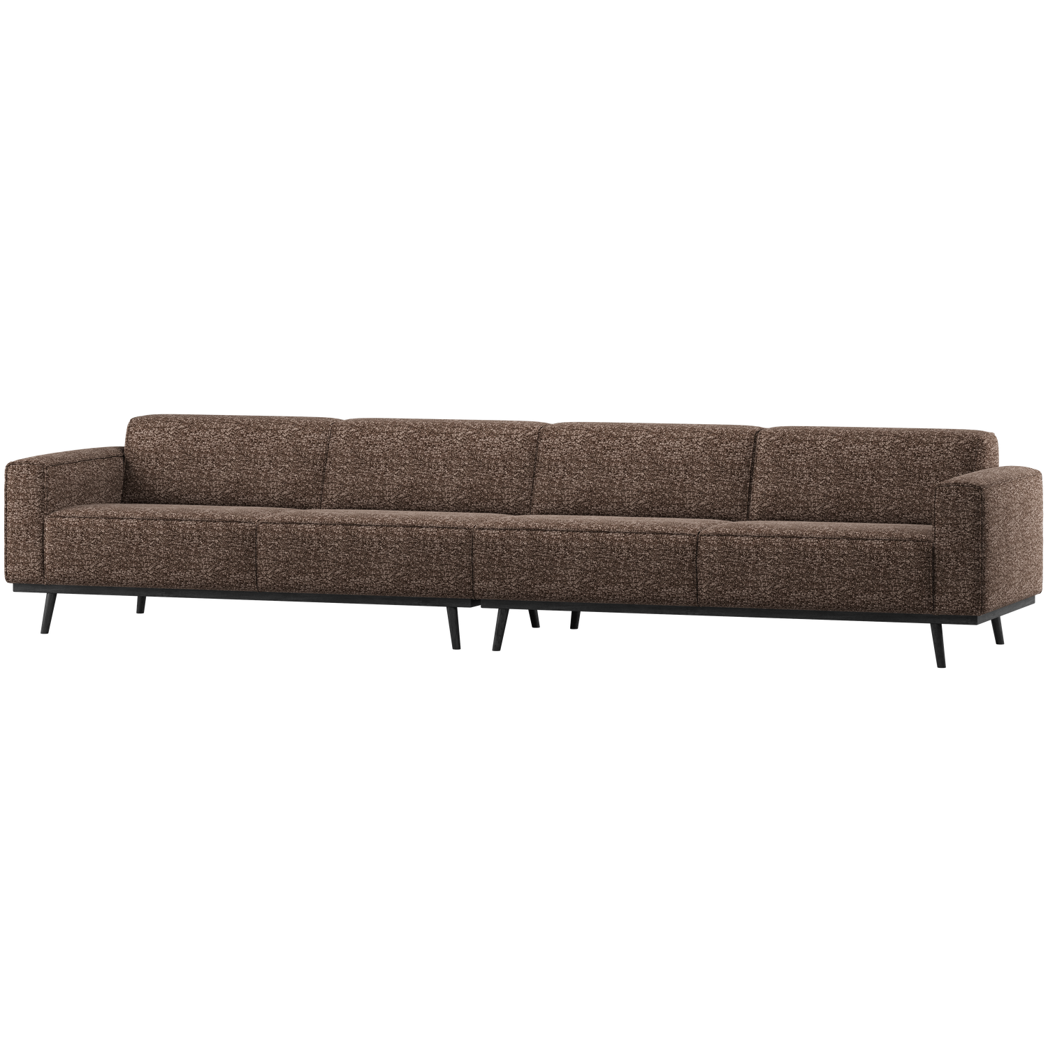 WOOOD Statement XL 4-Zits Bank 327 cm - Polyester - Bruin Melange