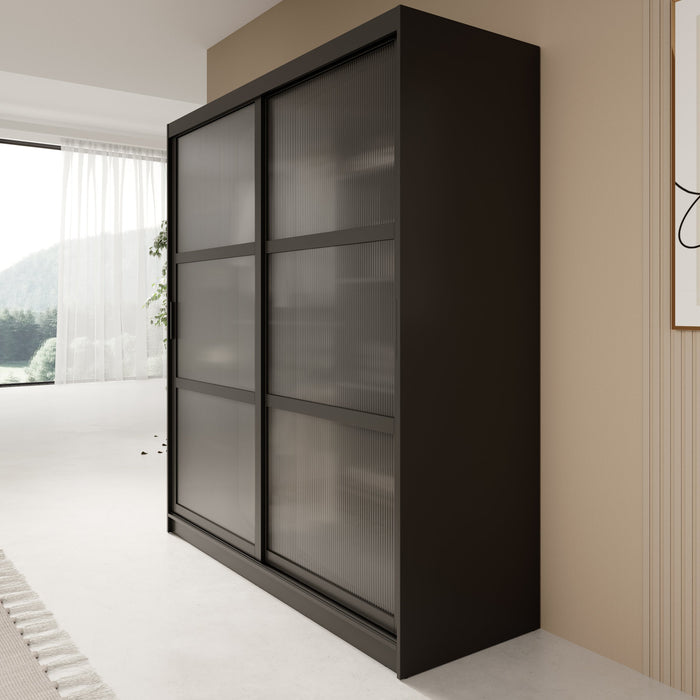 Meubella - Kledingkast Fessaro - Zwart - 180 cm