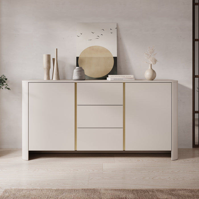 Meubella - Barbados - Dressoir - Beige - 168x39x84 cm