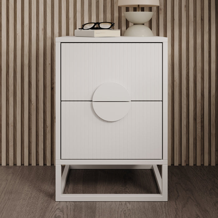 Meubella - Nachtkastje Allegany - Wit - 38 cm