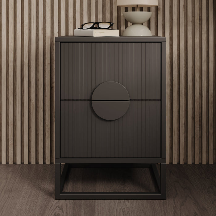 Meubella - Nachtkastje Allegany - Zwart - 38 cm