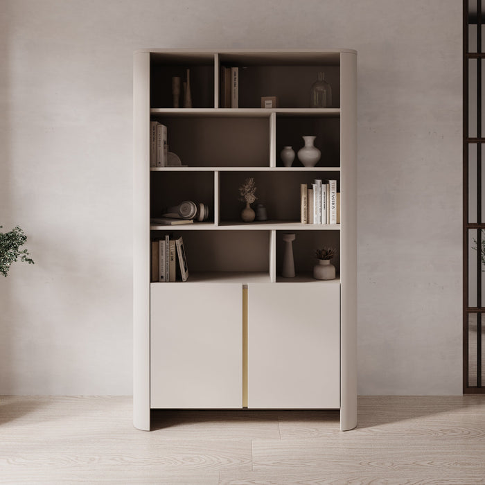 Meubella - Barbados - Boekenkast - Beige - 103x39x170 cm