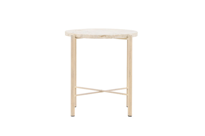 Fjôrd - Salontafel Beige Metaal - 40x40x45cm - Sandhamn
