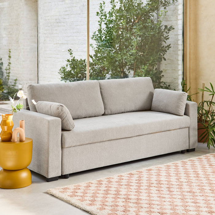 sweeek - Driezits slaapbank in chenille stof