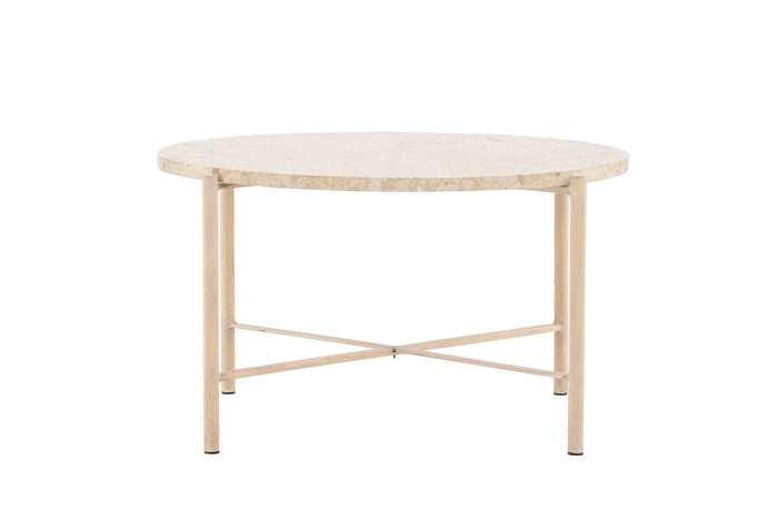 Fjôrd - Salontafel Beige Metaal - 70x70x40cm - Sandhamn