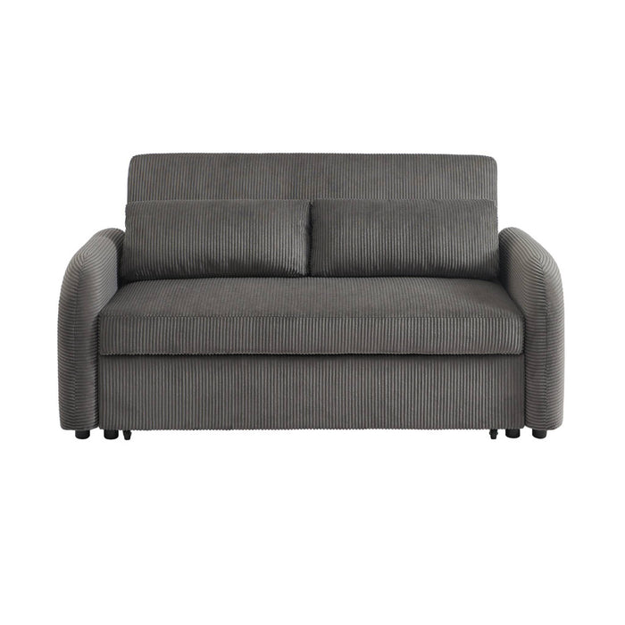 sweeek - Afrondbare slaapbank 2 plaatsen ribfluweel