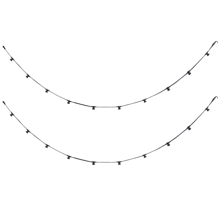 QAZQA Lichtsnoer zwart koppelbaar met stekker 10m 20-lichts IP44 -