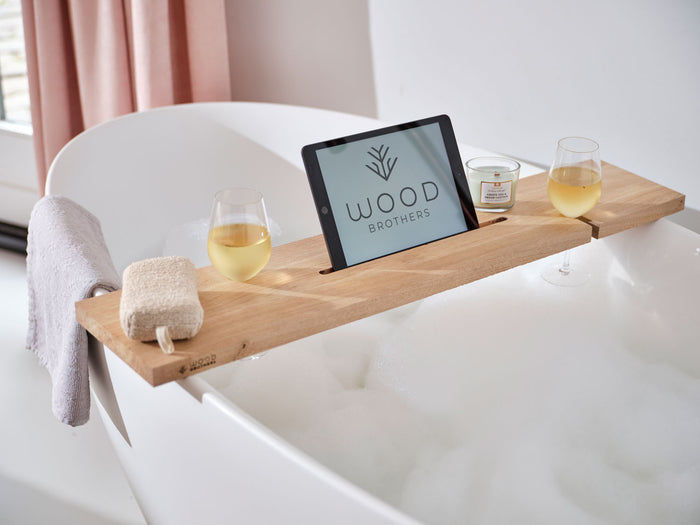 Badplank eiken naturel recht luxe 75 x 20 cm - 25 mm