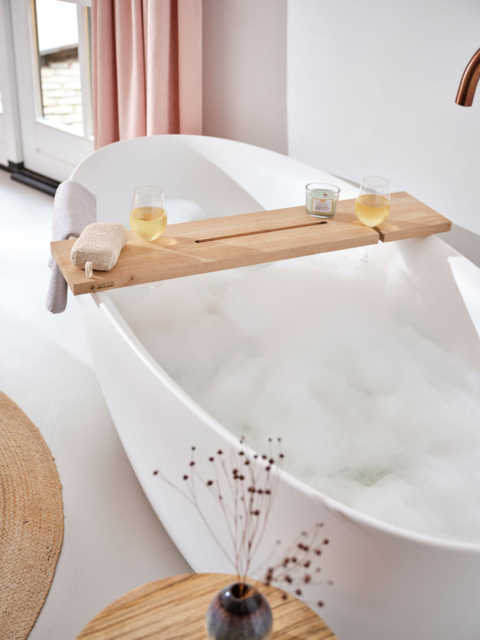 Badplank eiken naturel recht luxe 75 x 20 cm - 25 mm