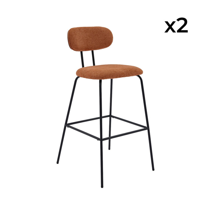 sweeek - Barkruk waterafstotende stof, zwarte metalen poten (set van