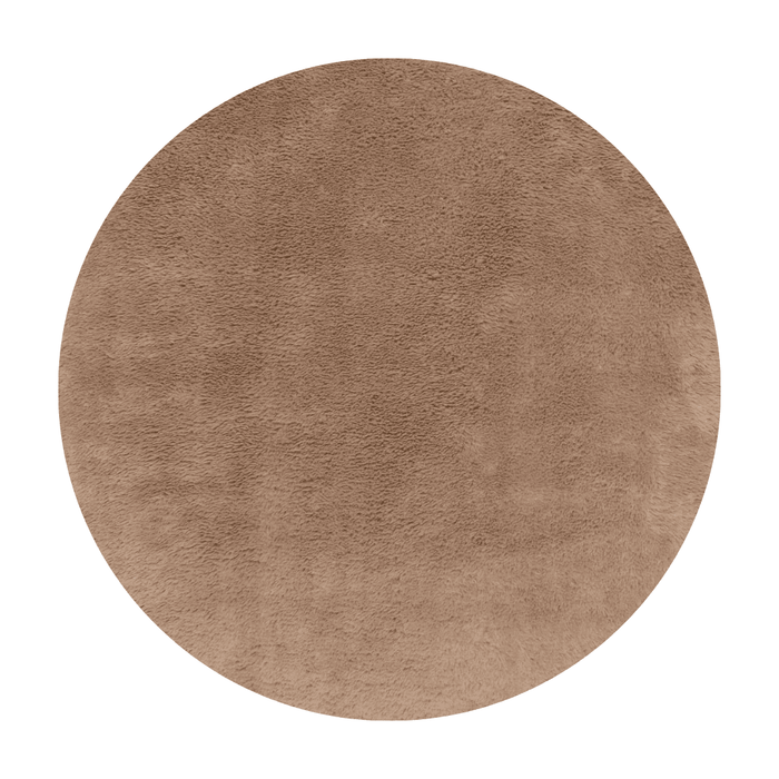 Rond hoogpolig vloerkleed Furr bruin - Interieur05 - 200 x 200 cm