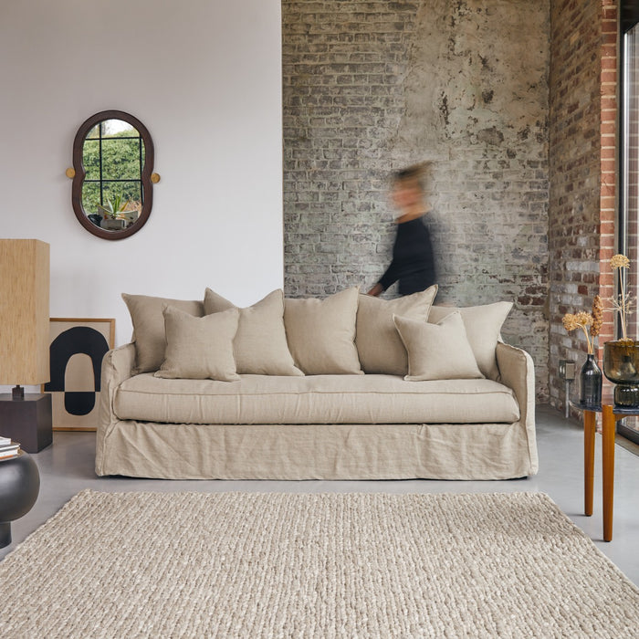 Tikamoon - Bank van natuurlijk linnen Ariane, 5 zitplaatsen