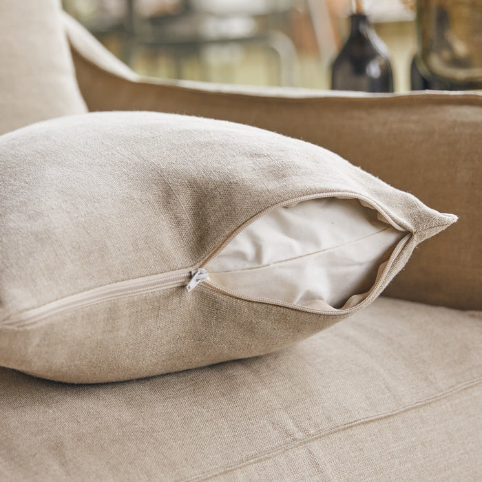 Tikamoon - Bank van natuurlijk linnen Ariane, 5 zitplaatsen