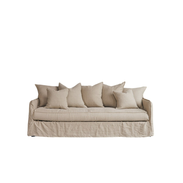 Tikamoon - Bank van natuurlijk linnen Ariane, 5 zitplaatsen