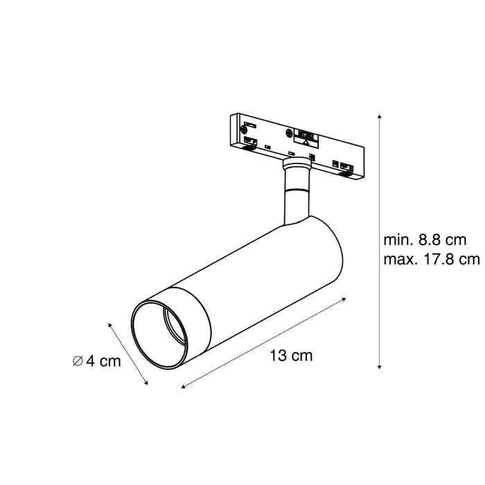 QAZQA Moderne spot beige met zwart voor railsysteem 1-fase GU10 35mm