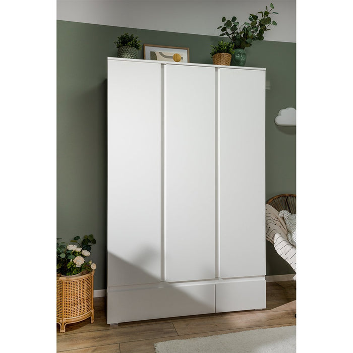 Calicosy - Kast Met 3 deuren en 2 laden - Wit - B120 x H191 cm