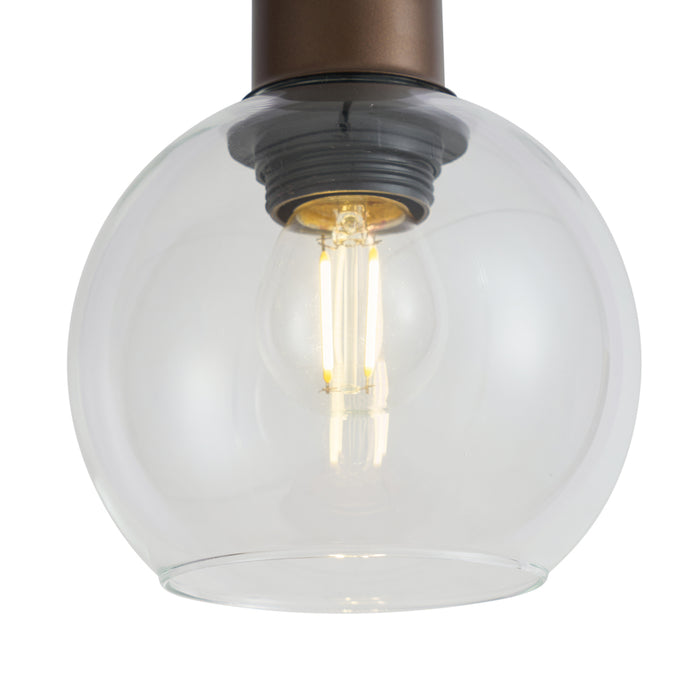 QAZQA Moderne hanglamp brons met helder glas voor railsysteem 1-fase