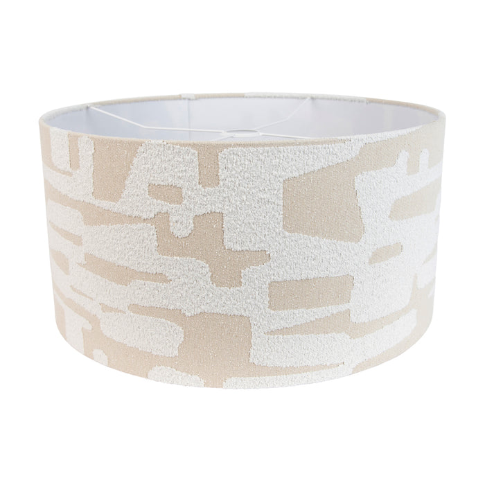 QAZQA Stoffen lampenkap wit met beige gestreept 50|50|25