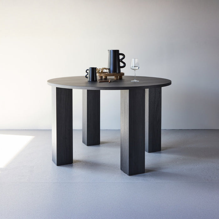 Fjôrd - Eettafel Rond - Zwart - 120x120x75cm - Juno