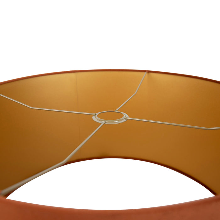 QAZQA Stoffen lampenkap oranje met gouden binnenkant 50|50|25