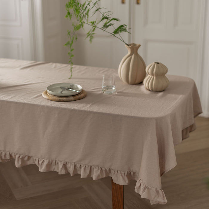 Walra Lovely Linen Ruffles Tafelkleed - Naturel