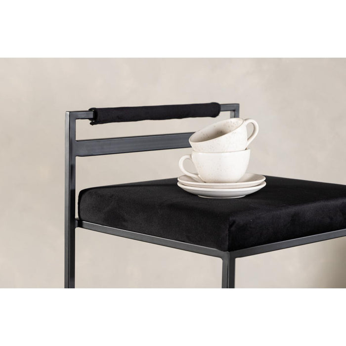 Svea - Pano barkruk 66 cm - velvet - zwart