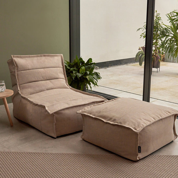 icon Dolce Lounge Zitzak met Poef - Binnen en Buiten - Beige
