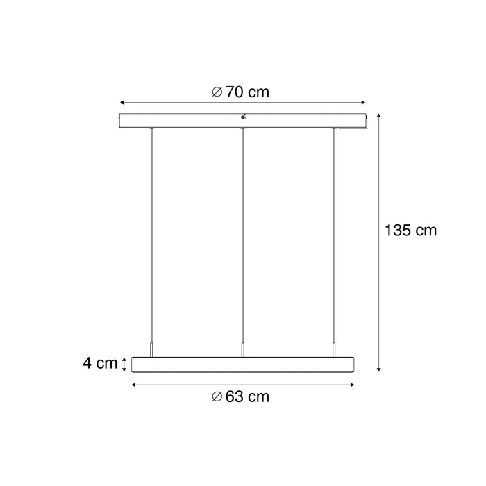 QAZQA Design hanglamp donker brons 3-staps dimbaar easylift - Titmus