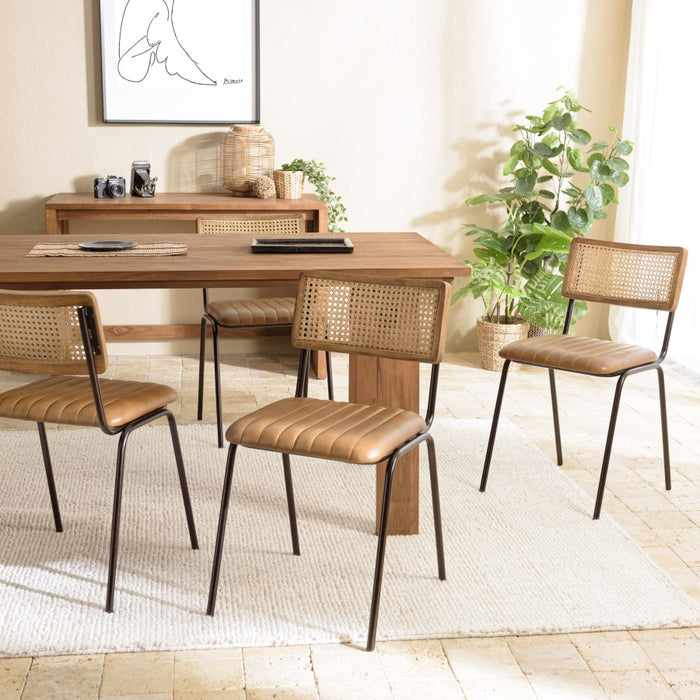 Macabane Set van 2 eetkamerstoelen Marcello leer