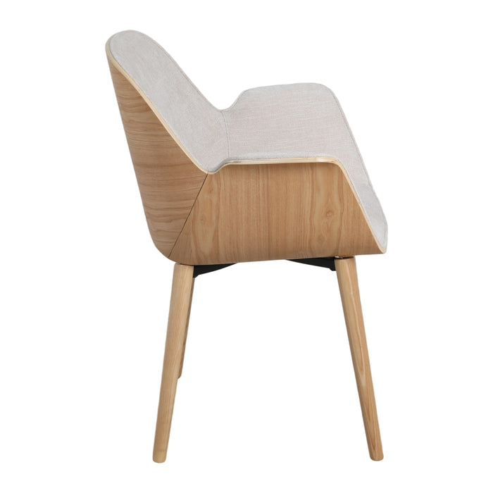 by fonQ Vinta Eetkamerstoel - Lichtgrijs / Naturel