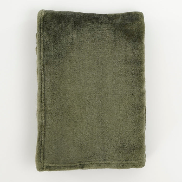 Mica Decorations Famke Fleece Plaid - 180 x 130 cm - Donkergroen