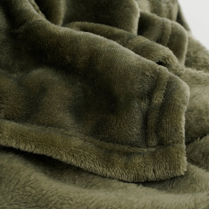 Mica Decorations Famke Fleece Plaid - 180 x 130 cm - Donkergroen