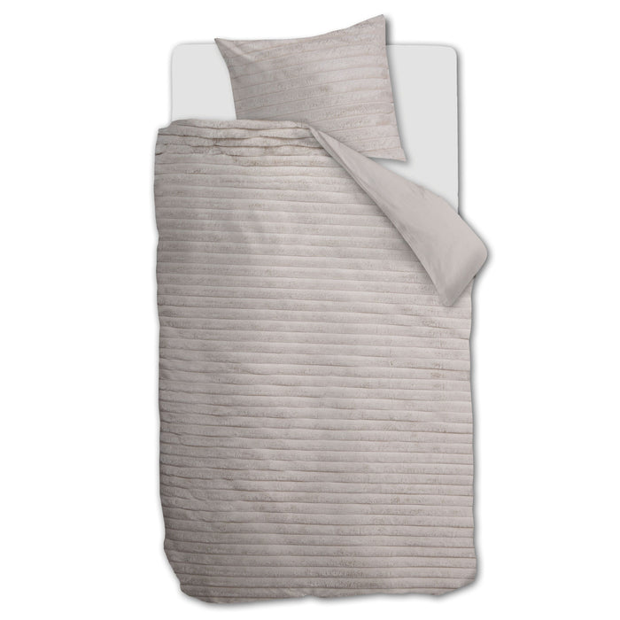 Rivièra Maison Furry Stripes Dekbedovertrek 140 x 200/220 cm - Gebroken Wit